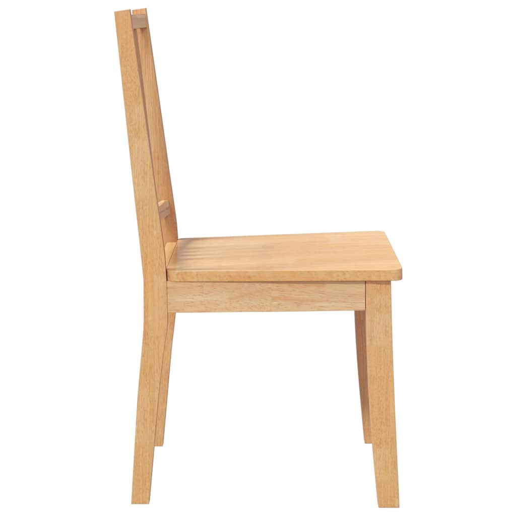 Dining room chairs 2 pcs. Natural solid wood rubber tree