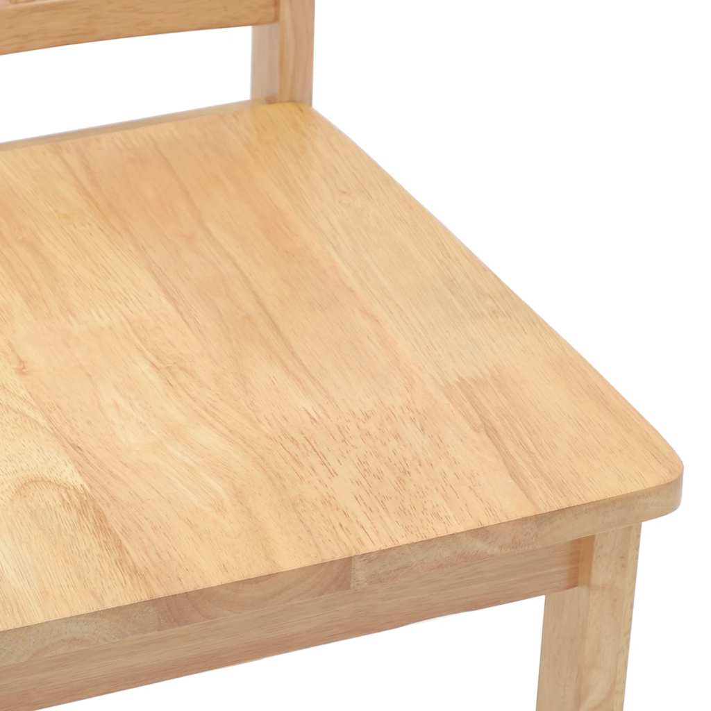 Dining room chairs 2 pcs. Natural solid wood rubber tree