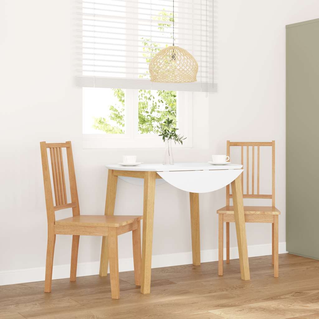 Dining room chairs 2 pcs. Natural solid wood rubber tree