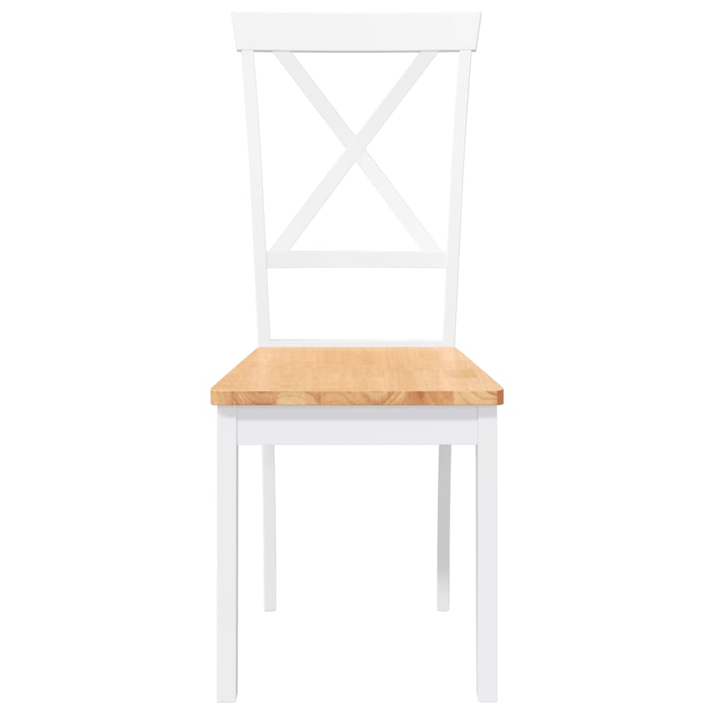 Dining Chairs 2 pcs. White Solid Wood Rubberwood