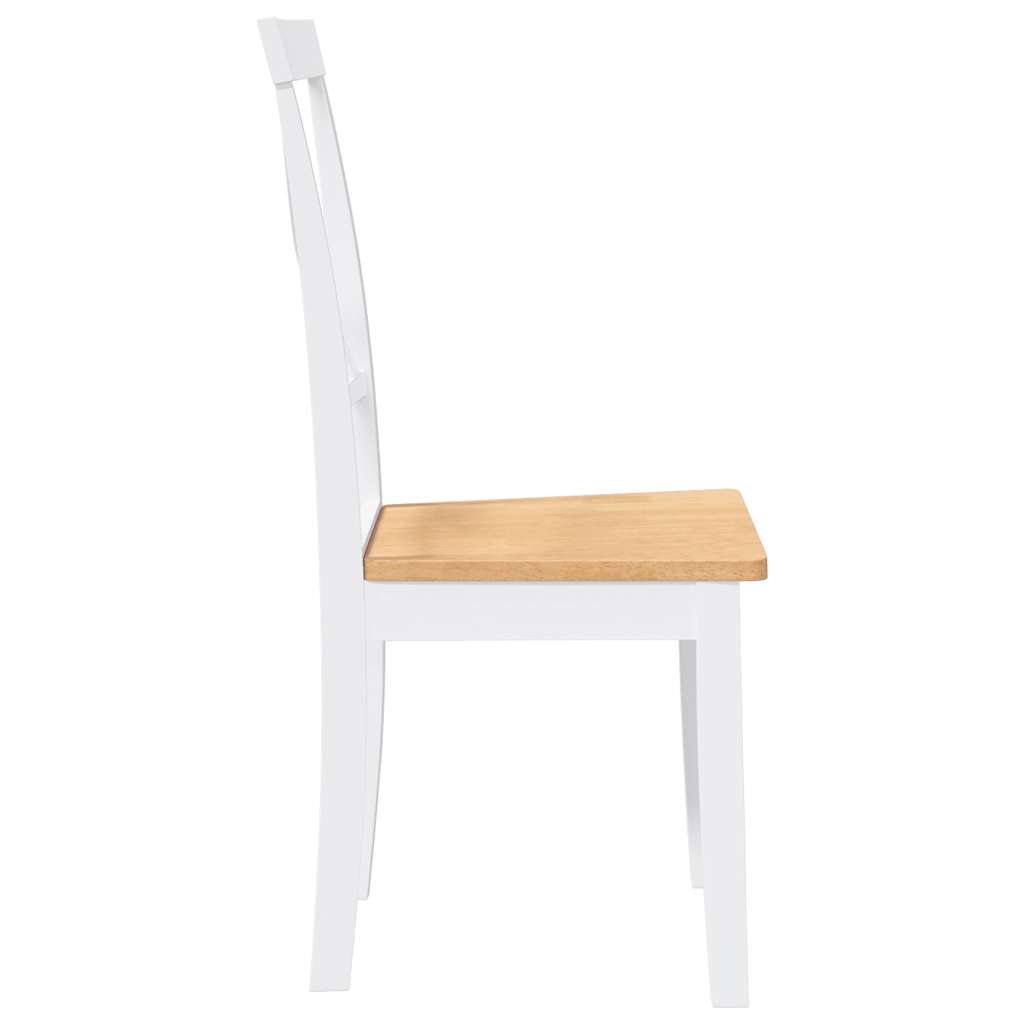 Dining Chairs 2 pcs. White Solid Wood Rubberwood