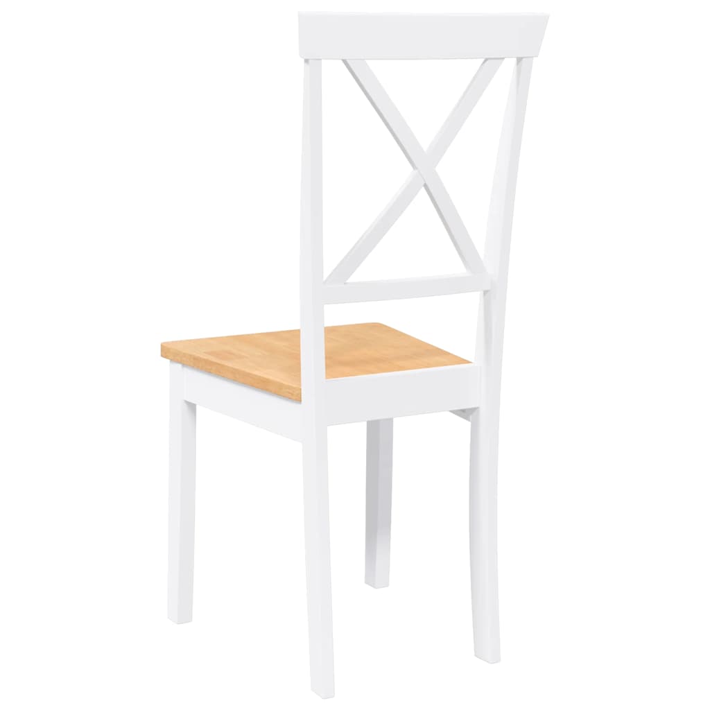 Dining Chairs 2 pcs. White Solid Wood Rubberwood