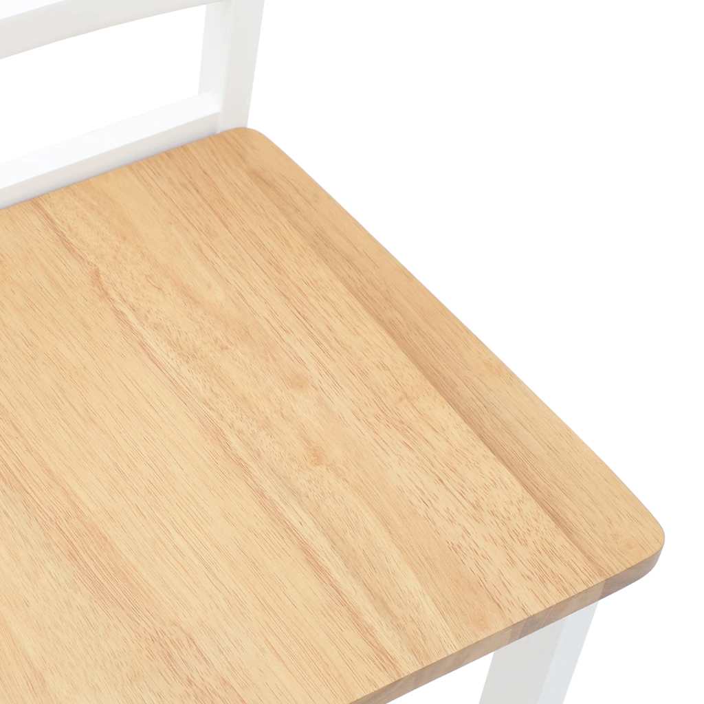 Dining Chairs 2 pcs. White Solid Wood Rubberwood