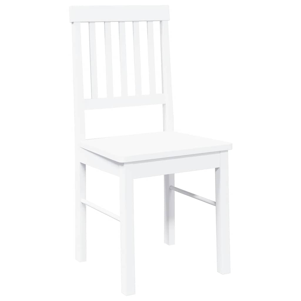 Dining Chairs 2 pcs. White Solid Wood Rubberwood