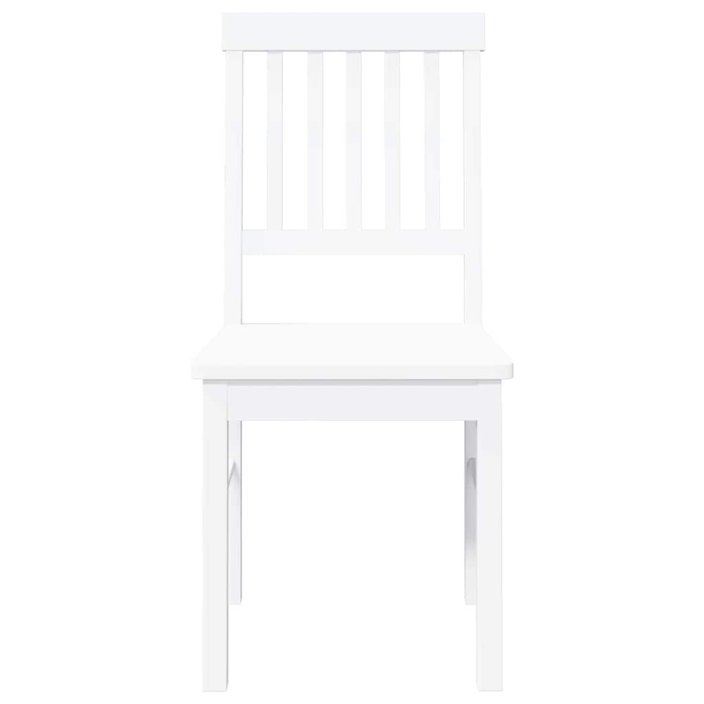 Dining Chairs 2 pcs. White Solid Wood Rubberwood