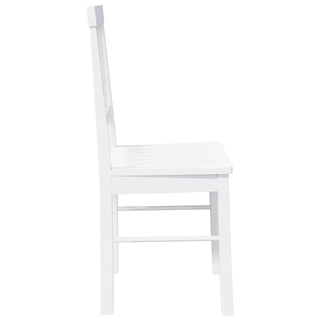 Dining Chairs 2 pcs. White Solid Wood Rubberwood