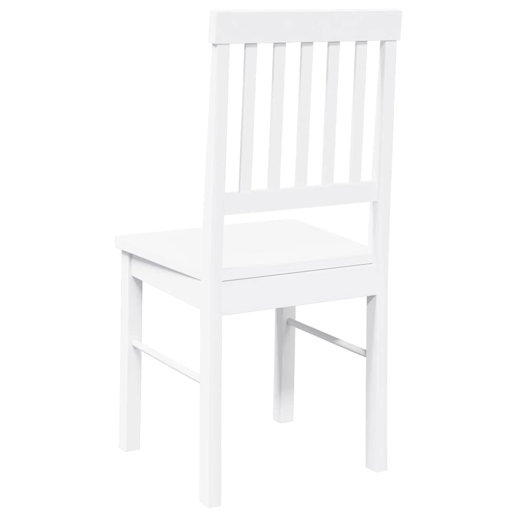 Dining Chairs 2 pcs. White Solid Wood Rubberwood