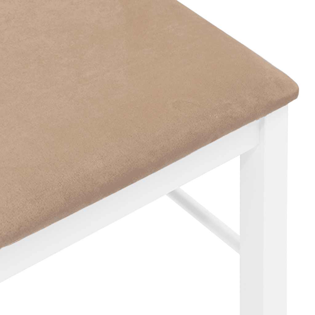 Dining Chairs with Cushions 2 Pcs White Solid Wood Rubber Tree