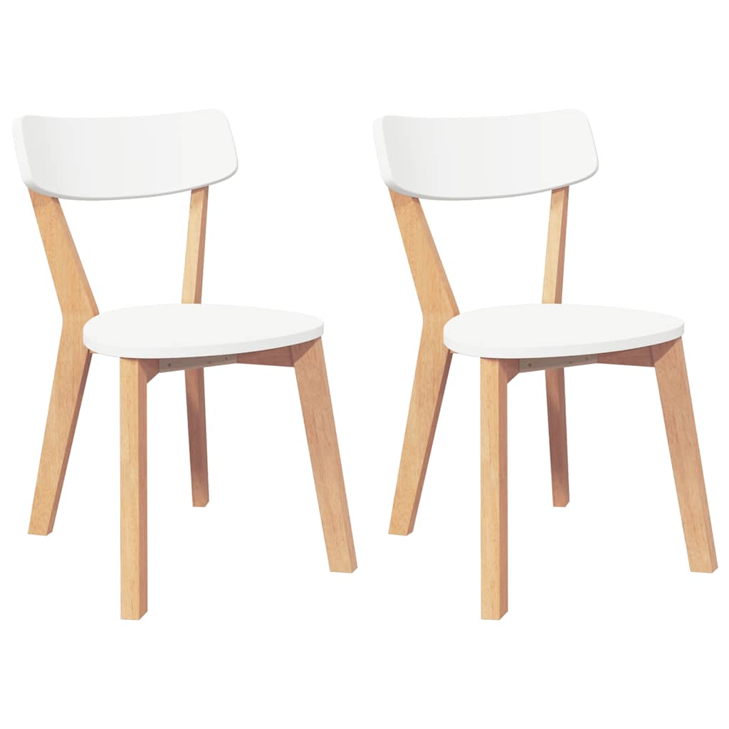 Dining room chairs 2 pcs. Solid wood rubber tree