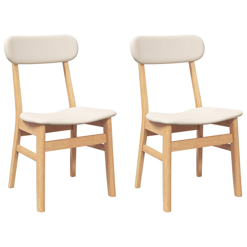 Dining room chairs with cushions 2 pcs. Solid wood rubber tree