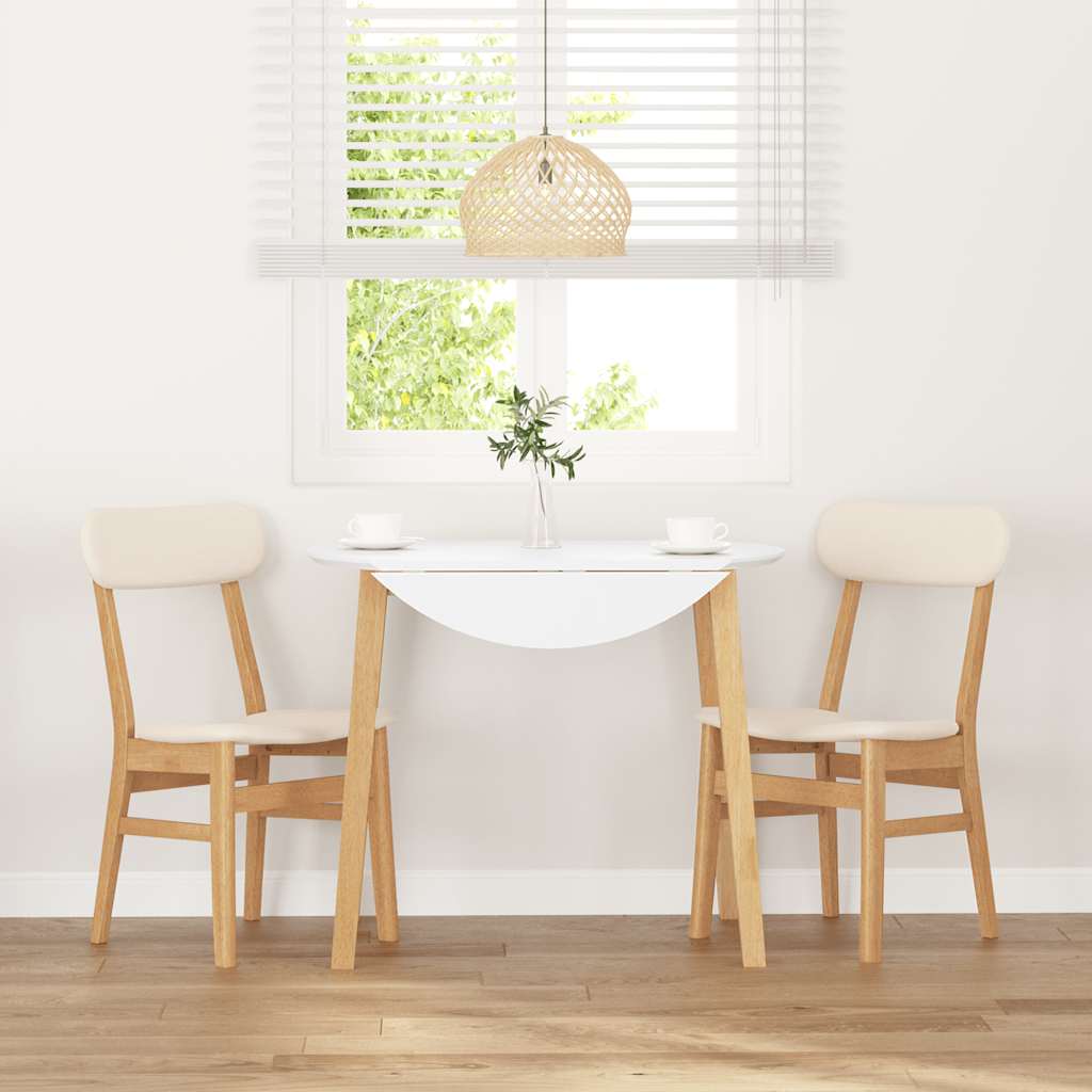 Dining room chairs with cushions 2 pcs. Solid wood rubber tree