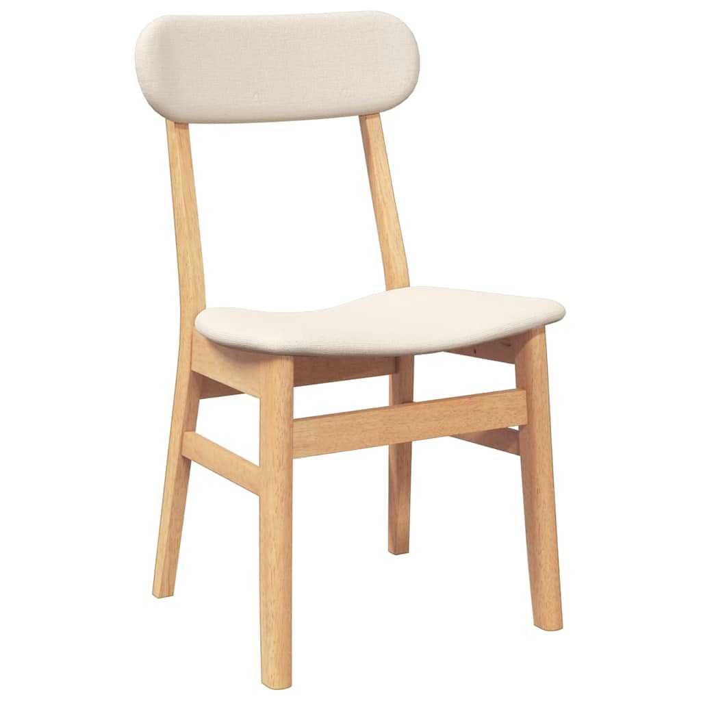 Dining room chairs with cushions 2 pcs. Solid wood rubber tree