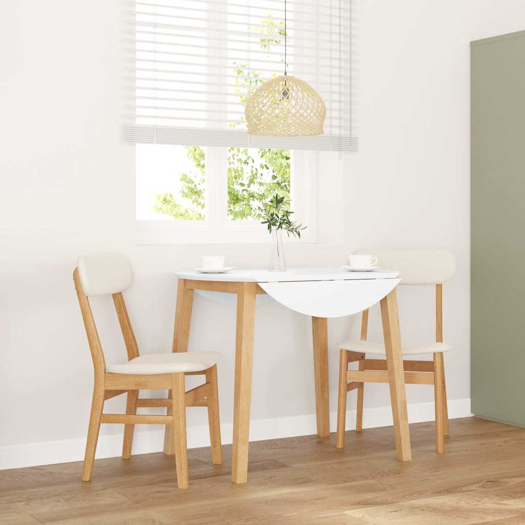 Dining room chairs with cushions 2 pcs. Solid wood rubber tree