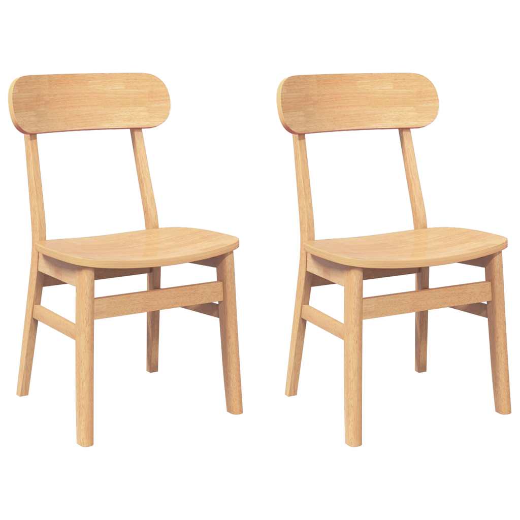 Dining room chairs 2 pcs. Solid wood rubber tree