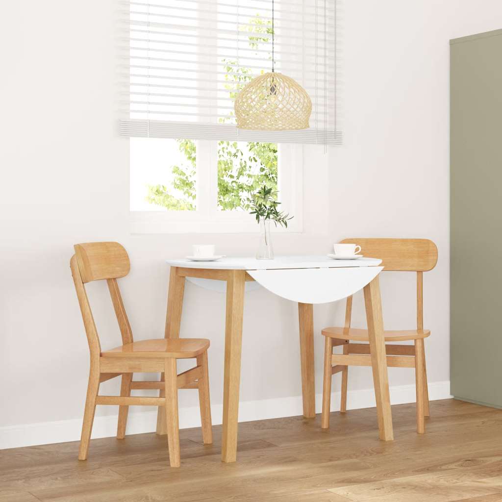 Dining room chairs 2 pcs. Solid wood rubber tree