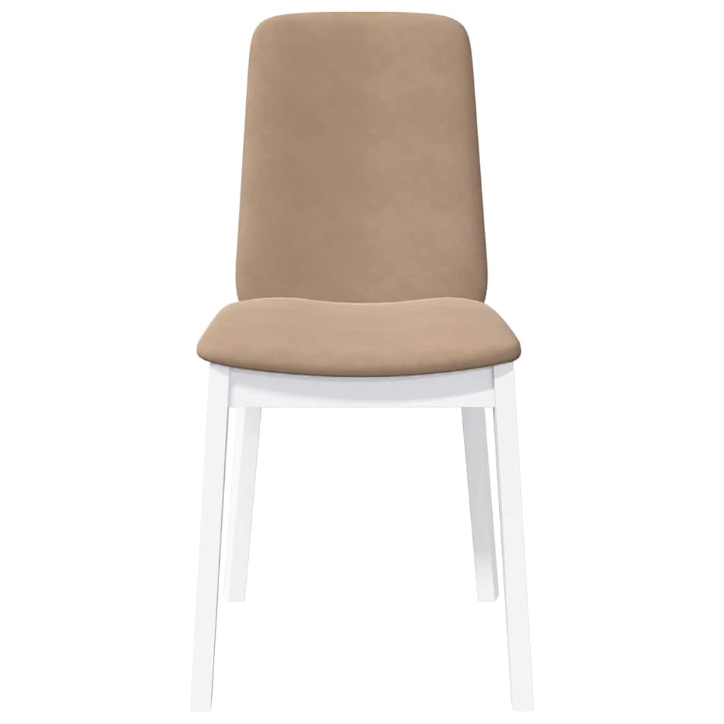 Dining Chairs with Cushions 2 Pcs White Solid Wood Rubber Tree