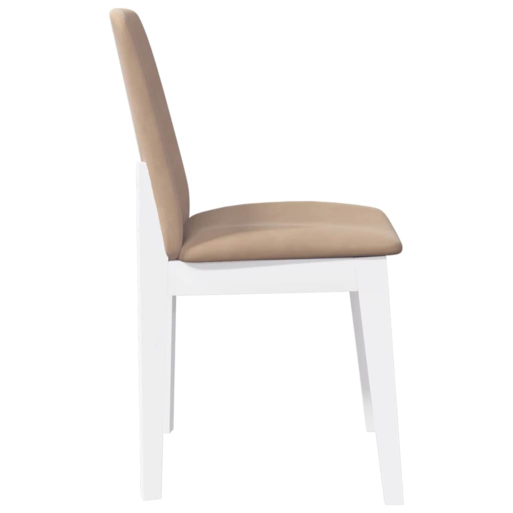 Dining Chairs with Cushions 2 Pcs White Solid Wood Rubber Tree