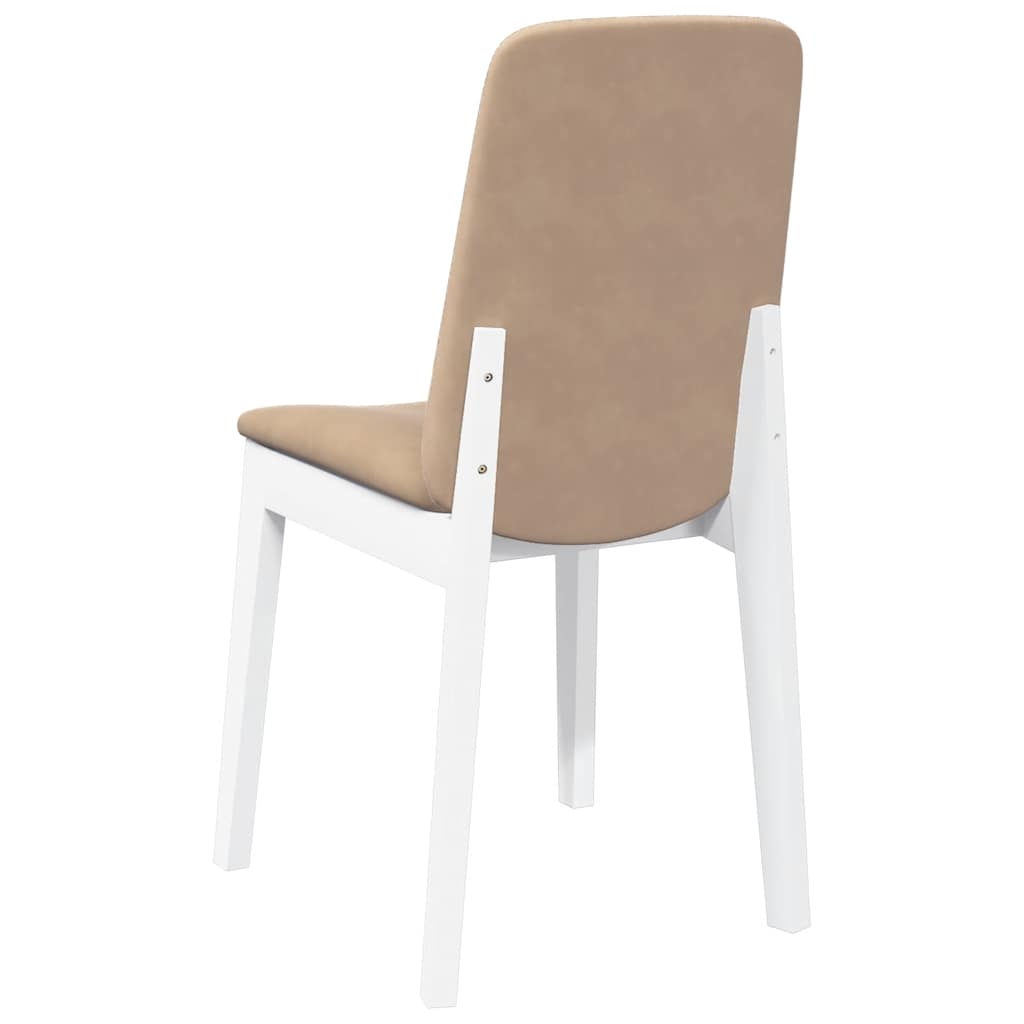 Dining Chairs with Cushions 2 Pcs White Solid Wood Rubber Tree