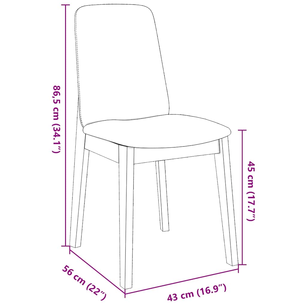 Dining Chairs with Cushions 2 Pcs White Solid Wood Rubber Tree