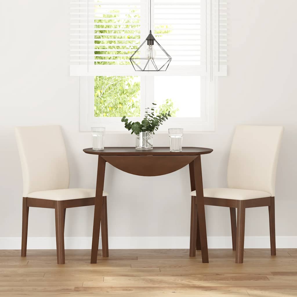 Dining Chairs with Cushions 2 Pcs Brown Solid Wood Rubber Tree