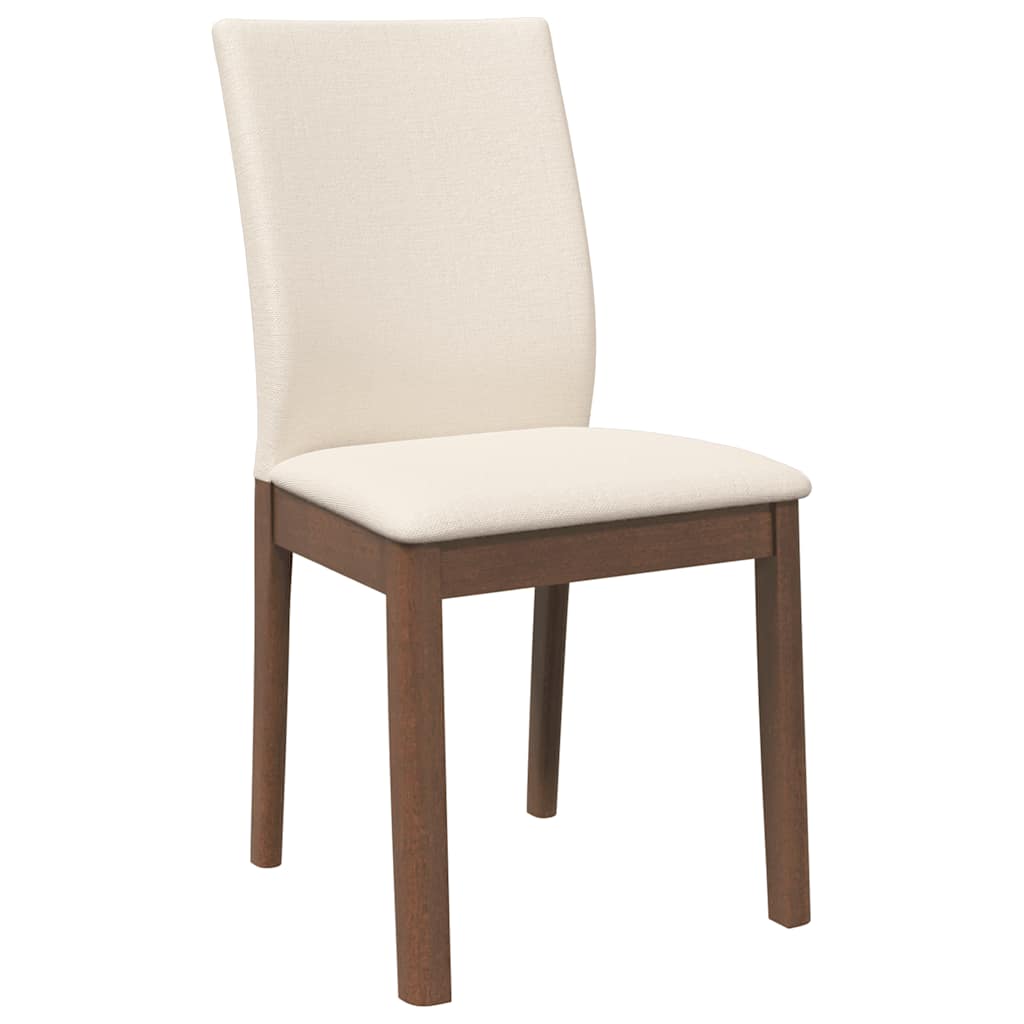 Dining Chairs with Cushions 2 Pcs Brown Solid Wood Rubber Tree
