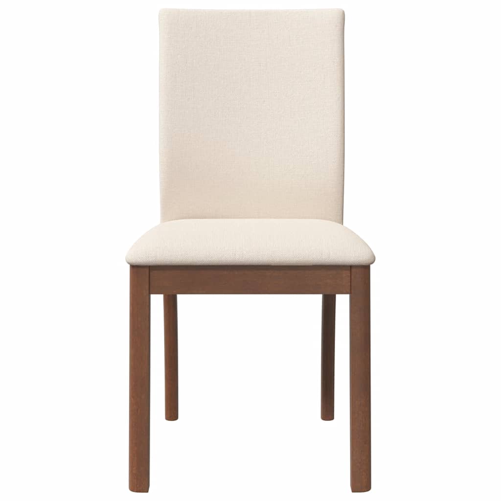 Dining Chairs with Cushions 2 Pcs Brown Solid Wood Rubber Tree