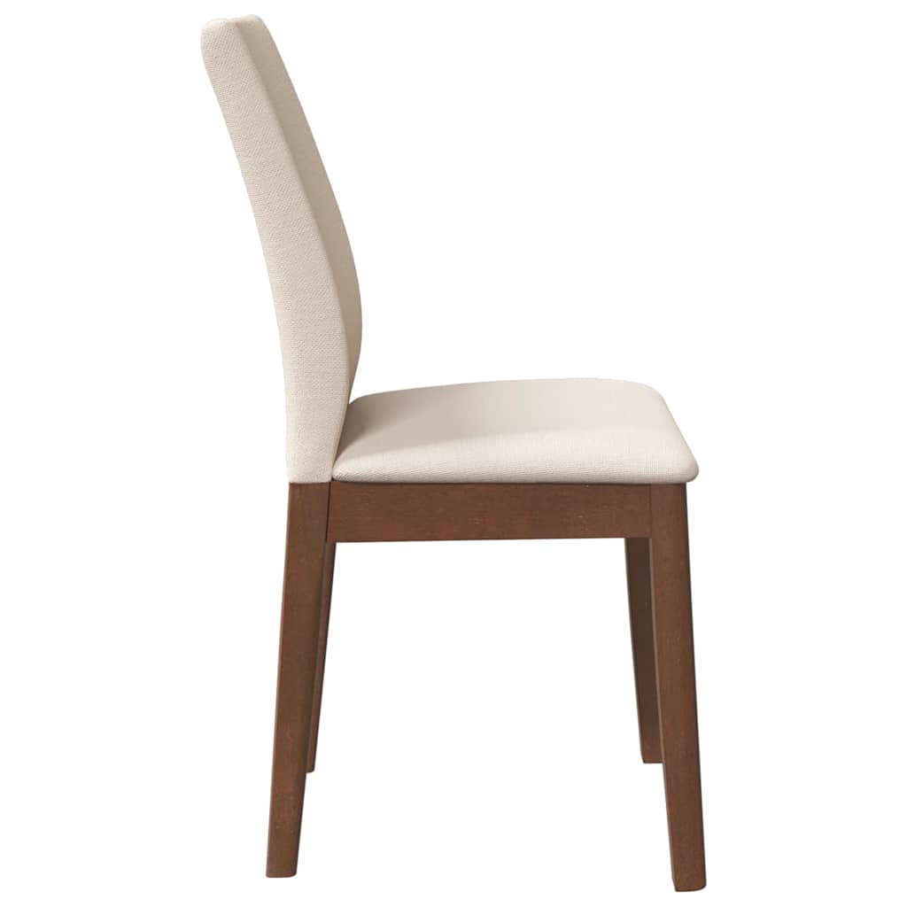 Dining Chairs with Cushions 2 Pcs Brown Solid Wood Rubber Tree