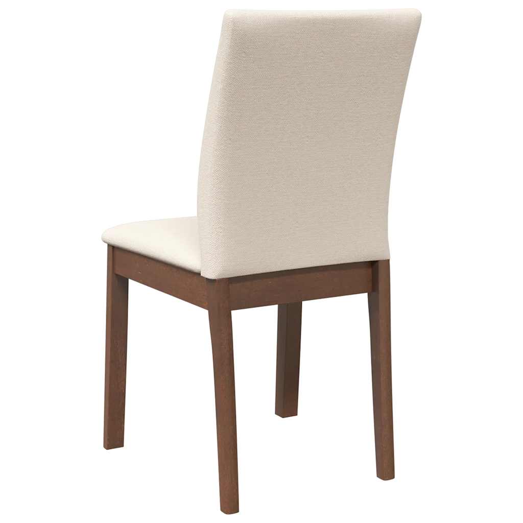 Dining Chairs with Cushions 2 Pcs Brown Solid Wood Rubber Tree