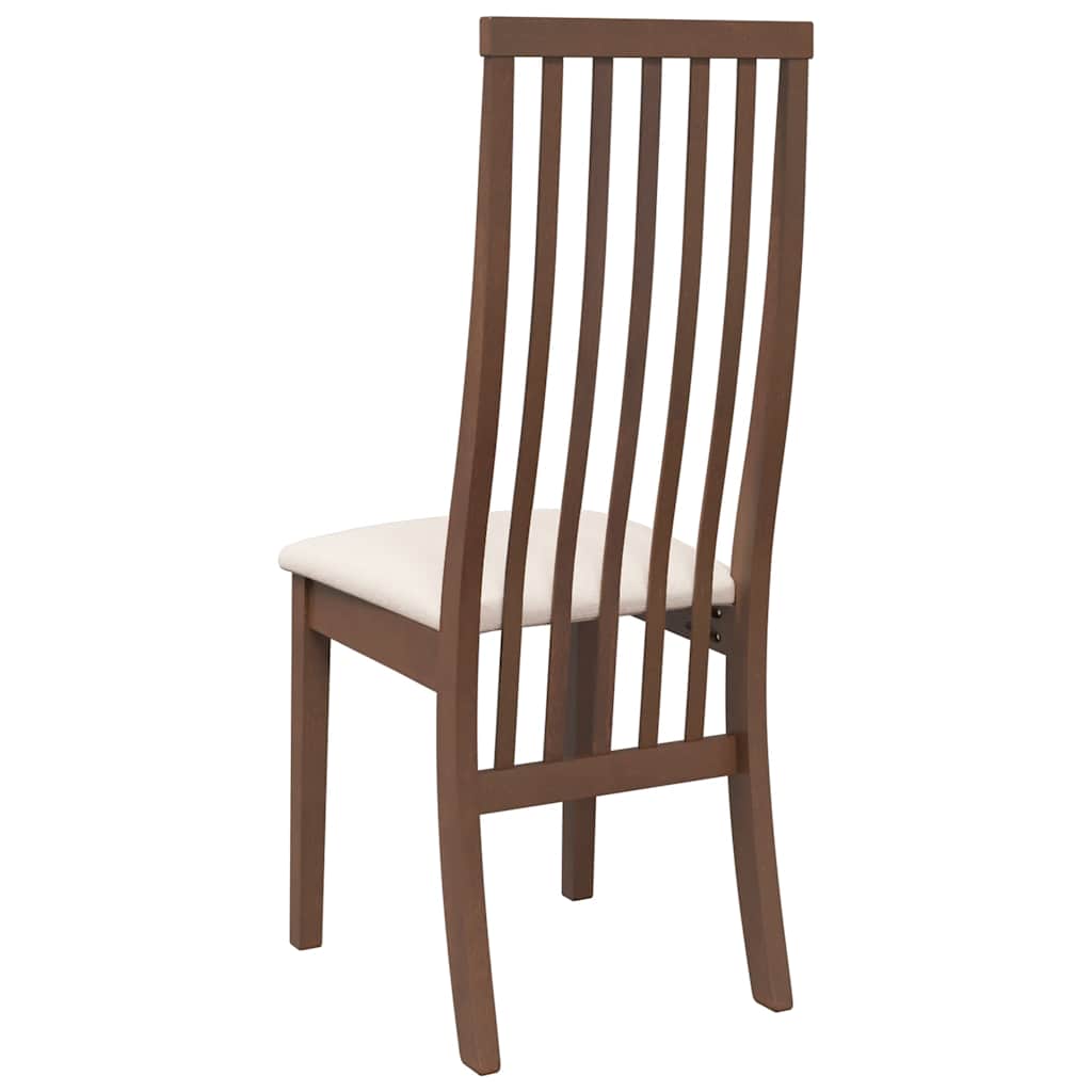 Dining Chairs with Cushions 2 Pcs Brown Solid Wood Rubber Tree