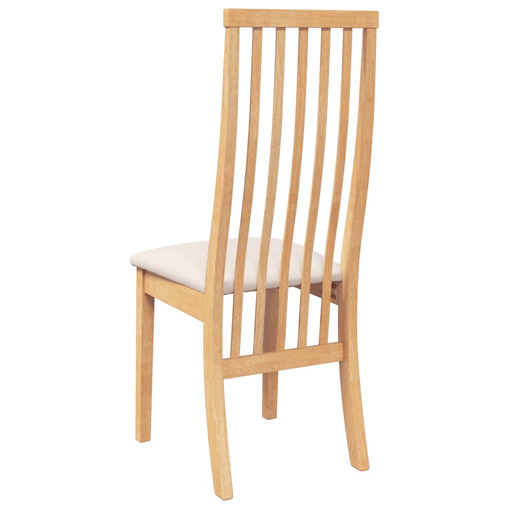 Dining room chairs with cushions 2 pcs. Solid wood rubber tree