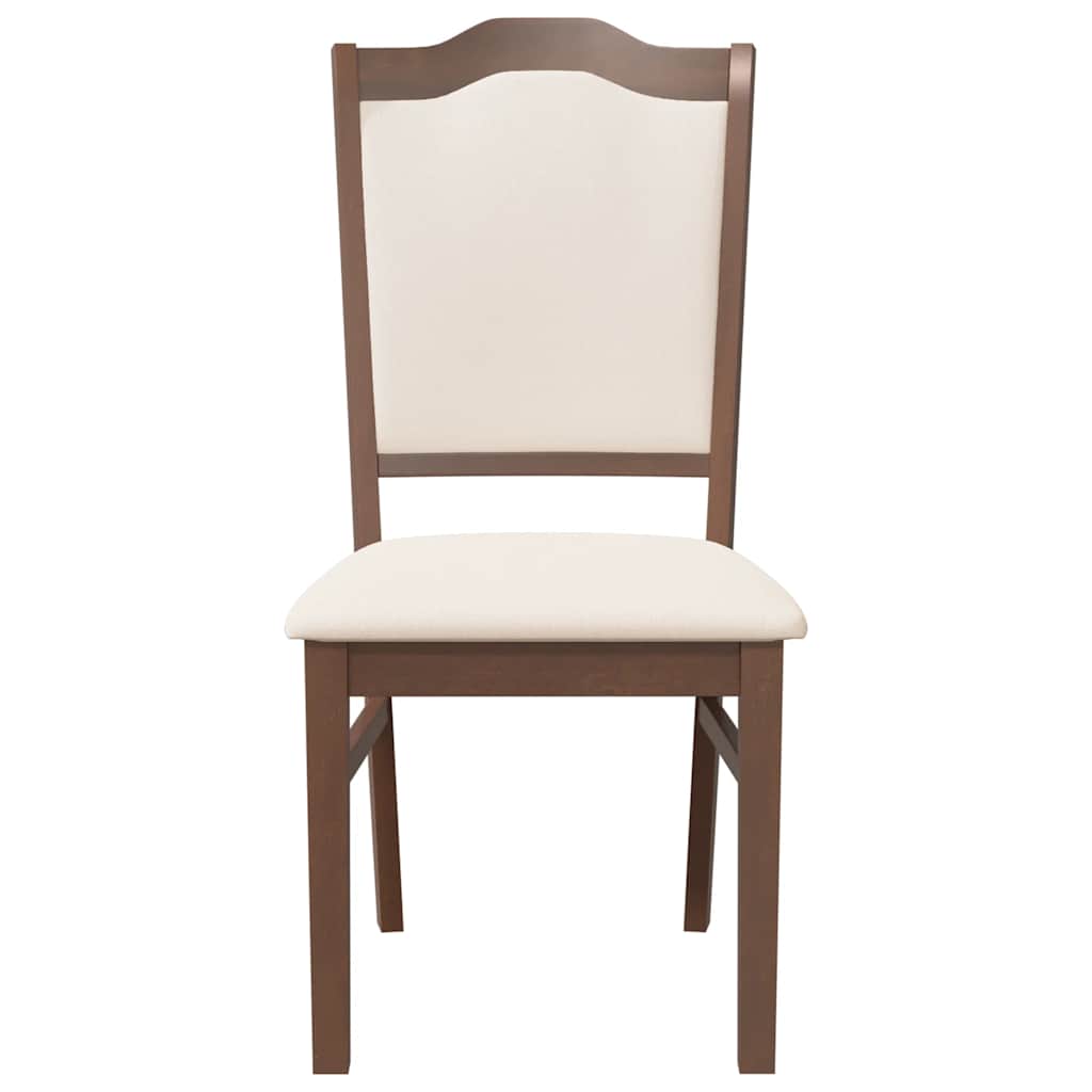 Dining Chairs with Cushions 2 Pcs Brown Solid Wood Rubber Tree