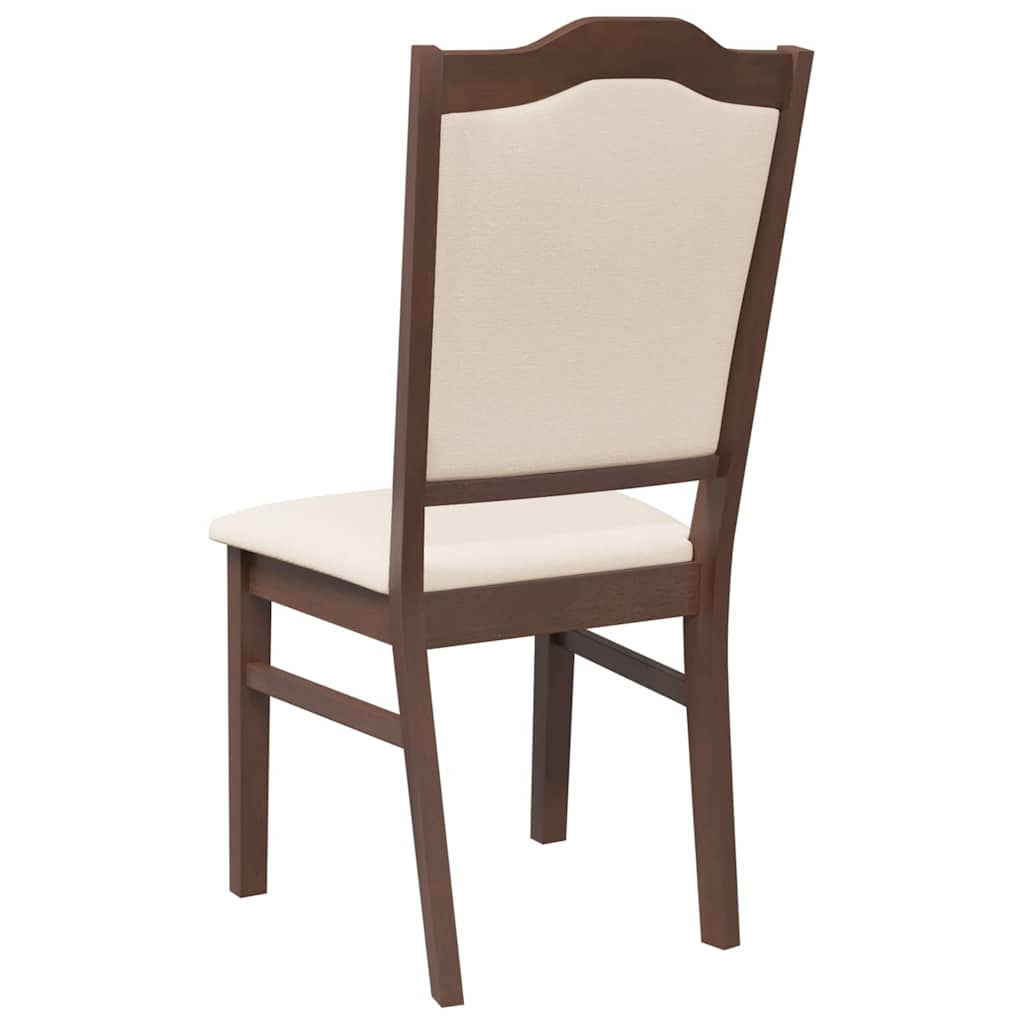 Dining Chairs with Cushions 2 Pcs Brown Solid Wood Rubber Tree