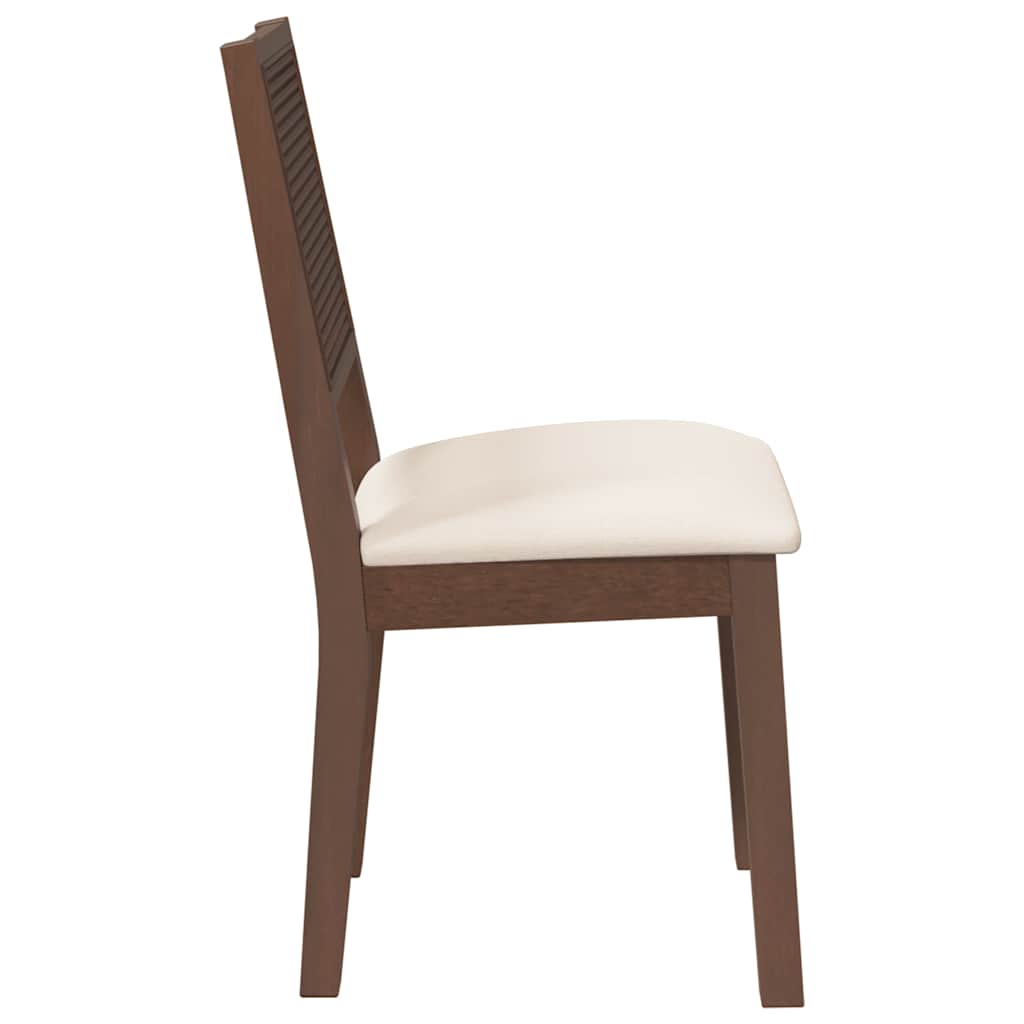Esszimmerstühle mit Kissen 2 Stk. Braun Massivholz Gummibaum