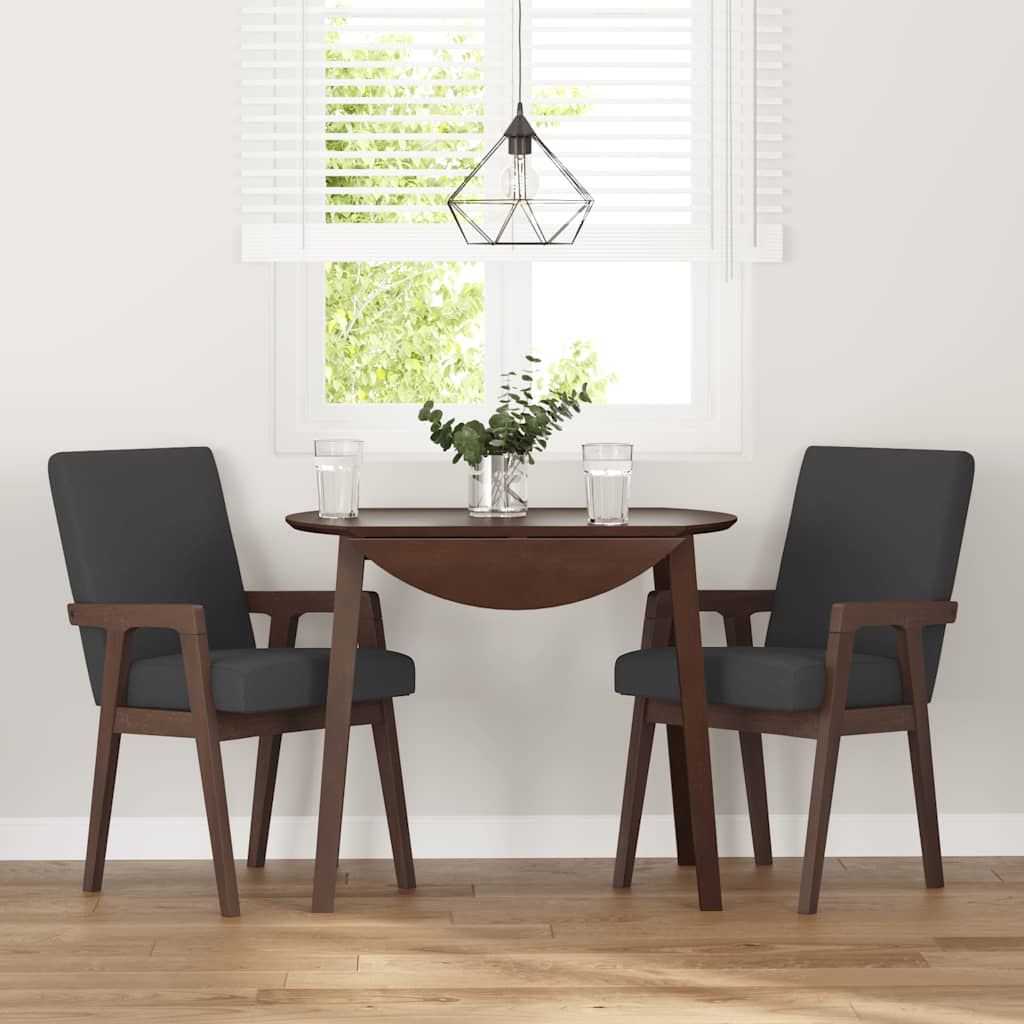 Esszimmerstühle mit Kissen 2 Stk. Braun Massivholz Gummibaum
