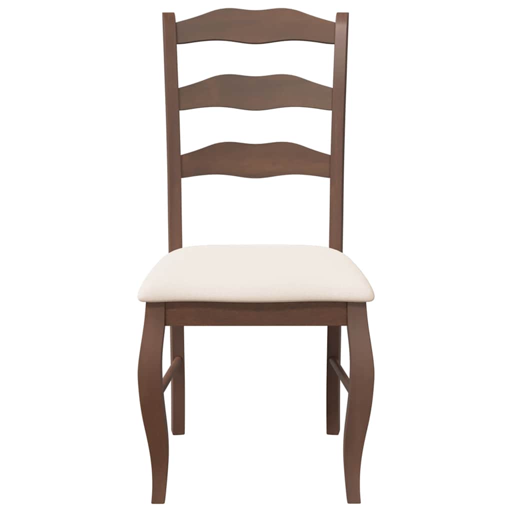 Esszimmerstühle mit Kissen 2 Stk. Braun Massivholz Gummibaum