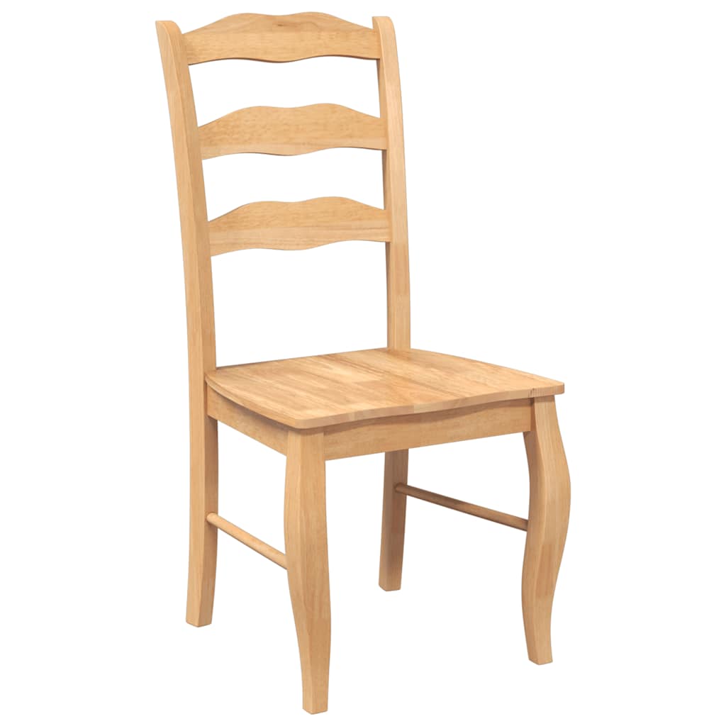 Dining room chairs 2 pcs. Natural solid wood rubber tree