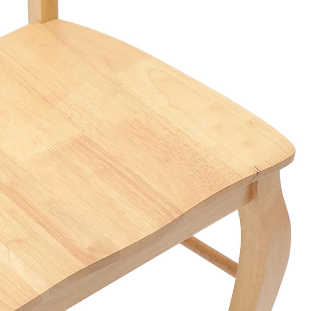 Dining room chairs 2 pcs. Natural solid wood rubber tree