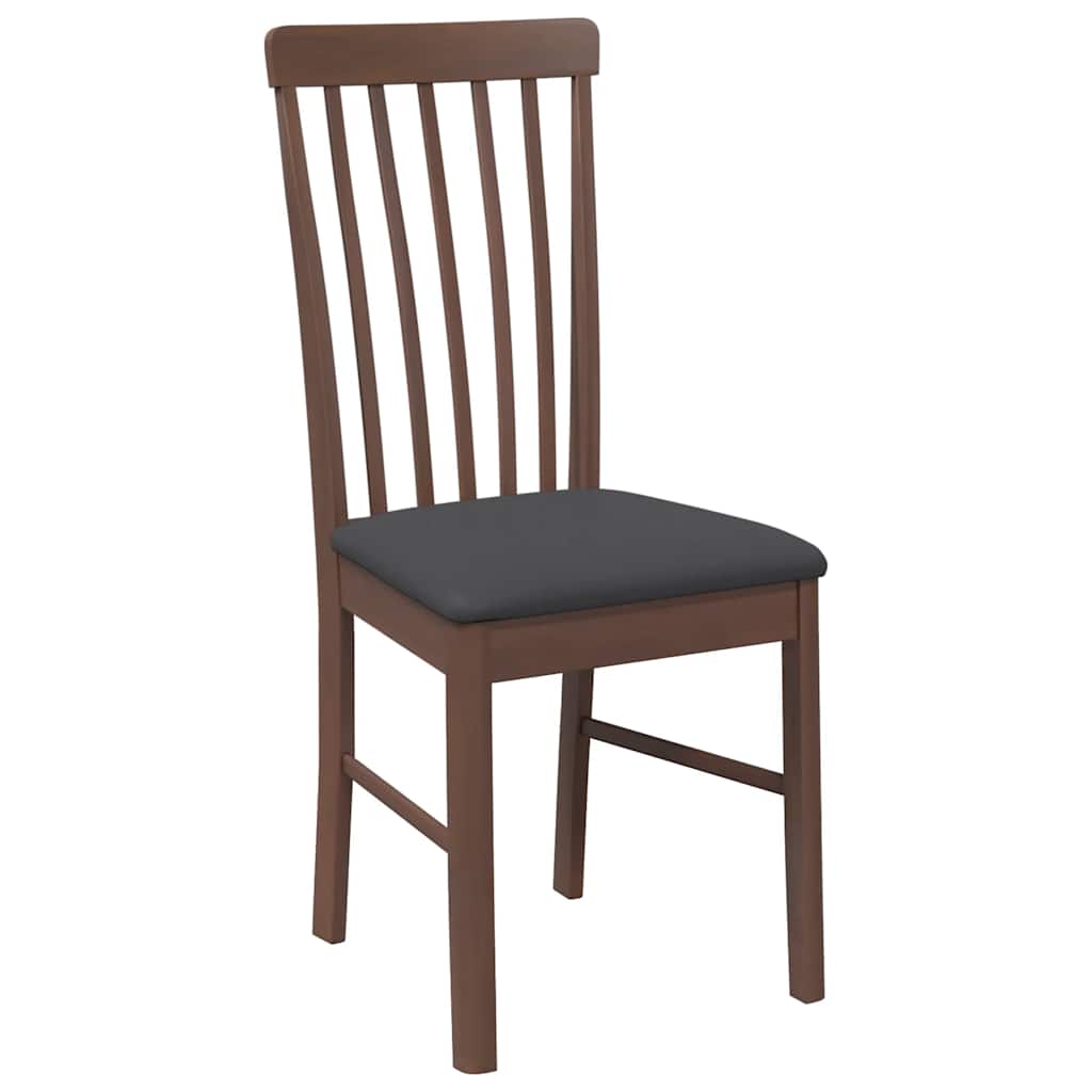 Esszimmerstühle mit Kissen 2 Stk. Braun Massivholz Gummibaum
