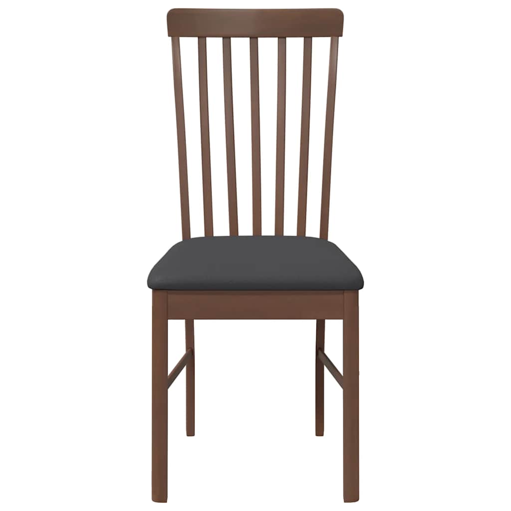 Esszimmerstühle mit Kissen 2 Stk. Braun Massivholz Gummibaum