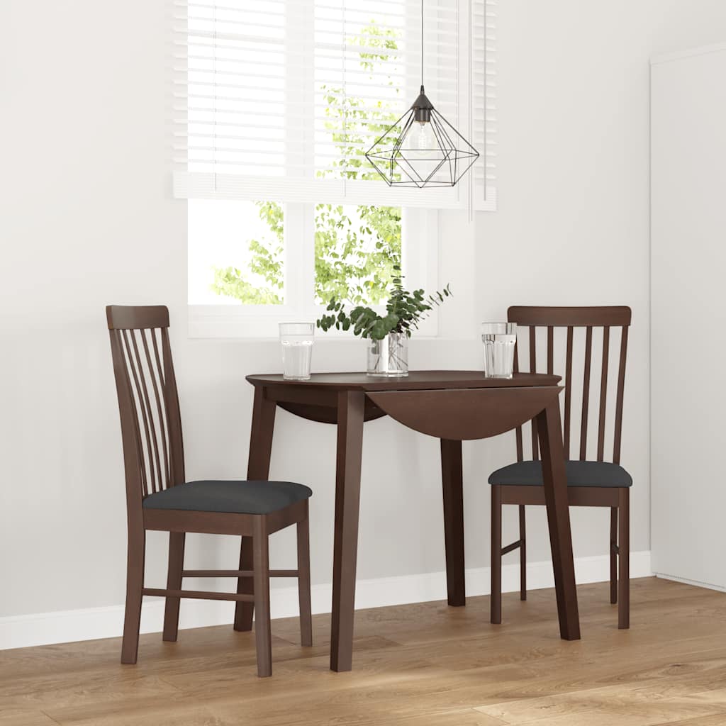 Esszimmerstühle mit Kissen 2 Stk. Braun Massivholz Gummibaum