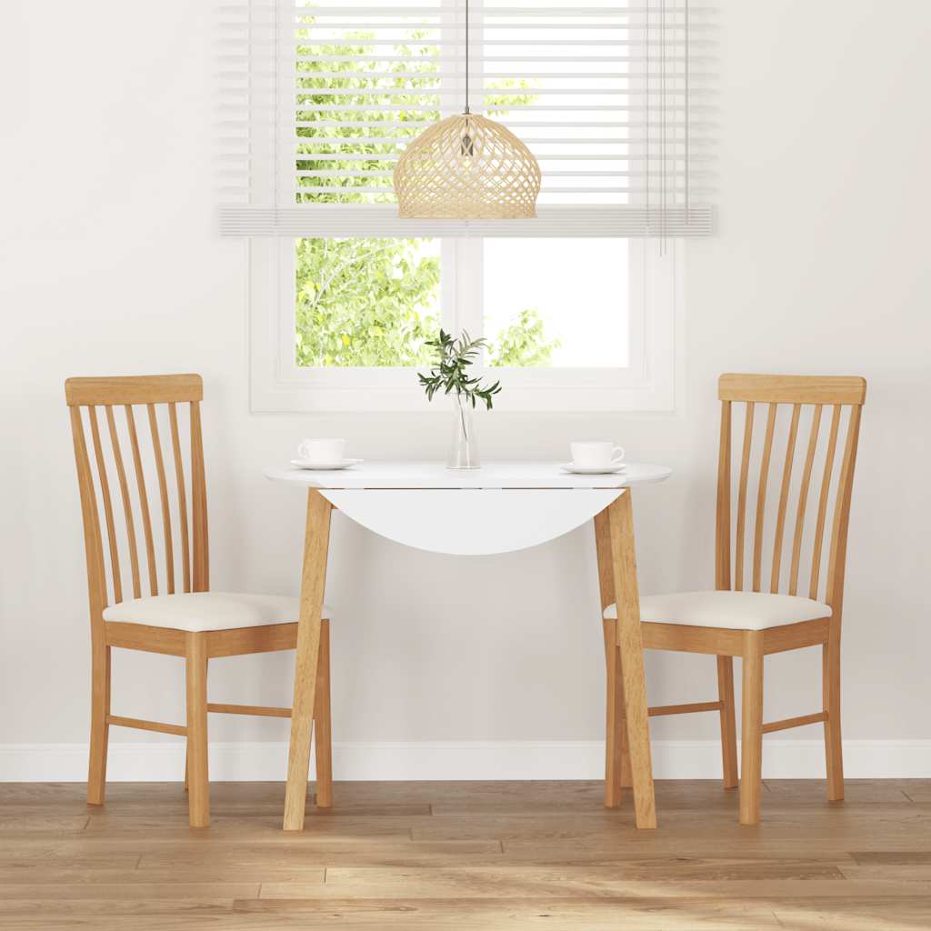 Dining room chairs with cushions 2 pcs. Solid wood rubber tree