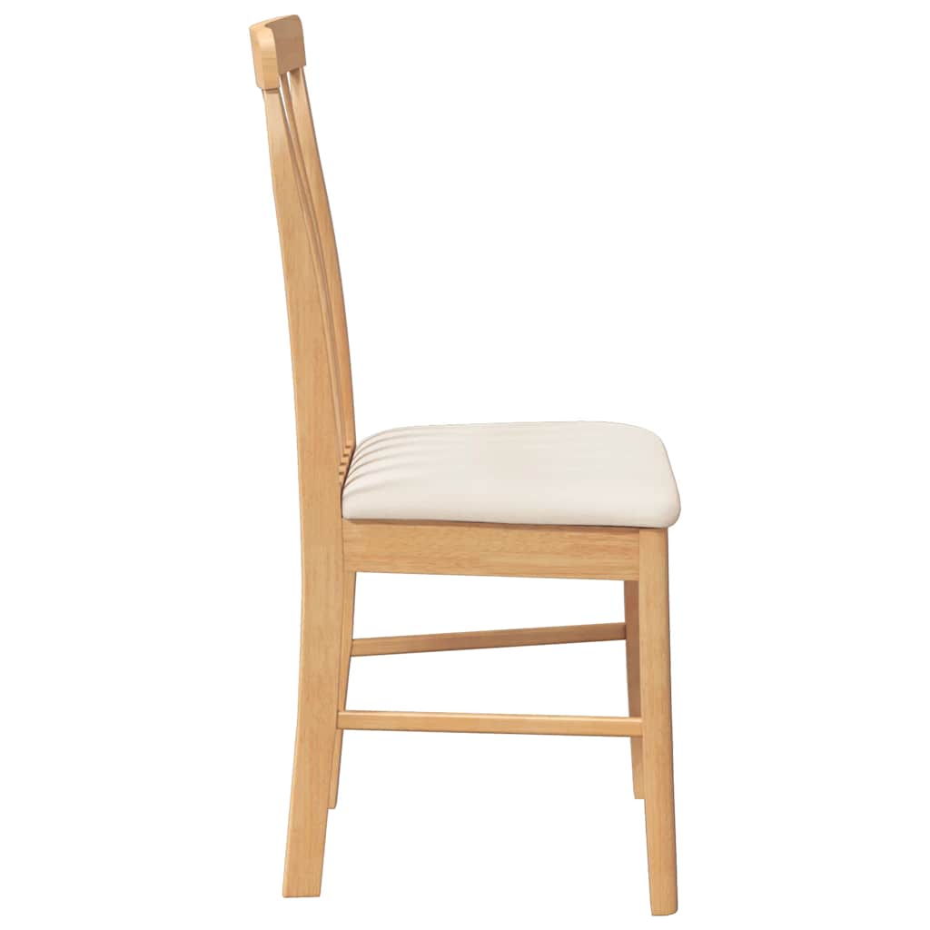 Dining room chairs with cushions 2 pcs. Solid wood rubber tree
