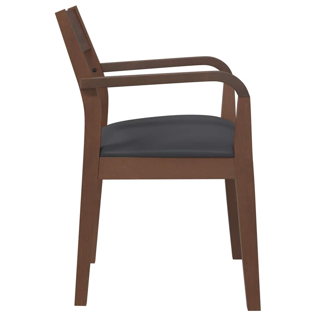 Dining Chairs with Cushions 2 Pcs Brown Solid Wood Rubber Tree
