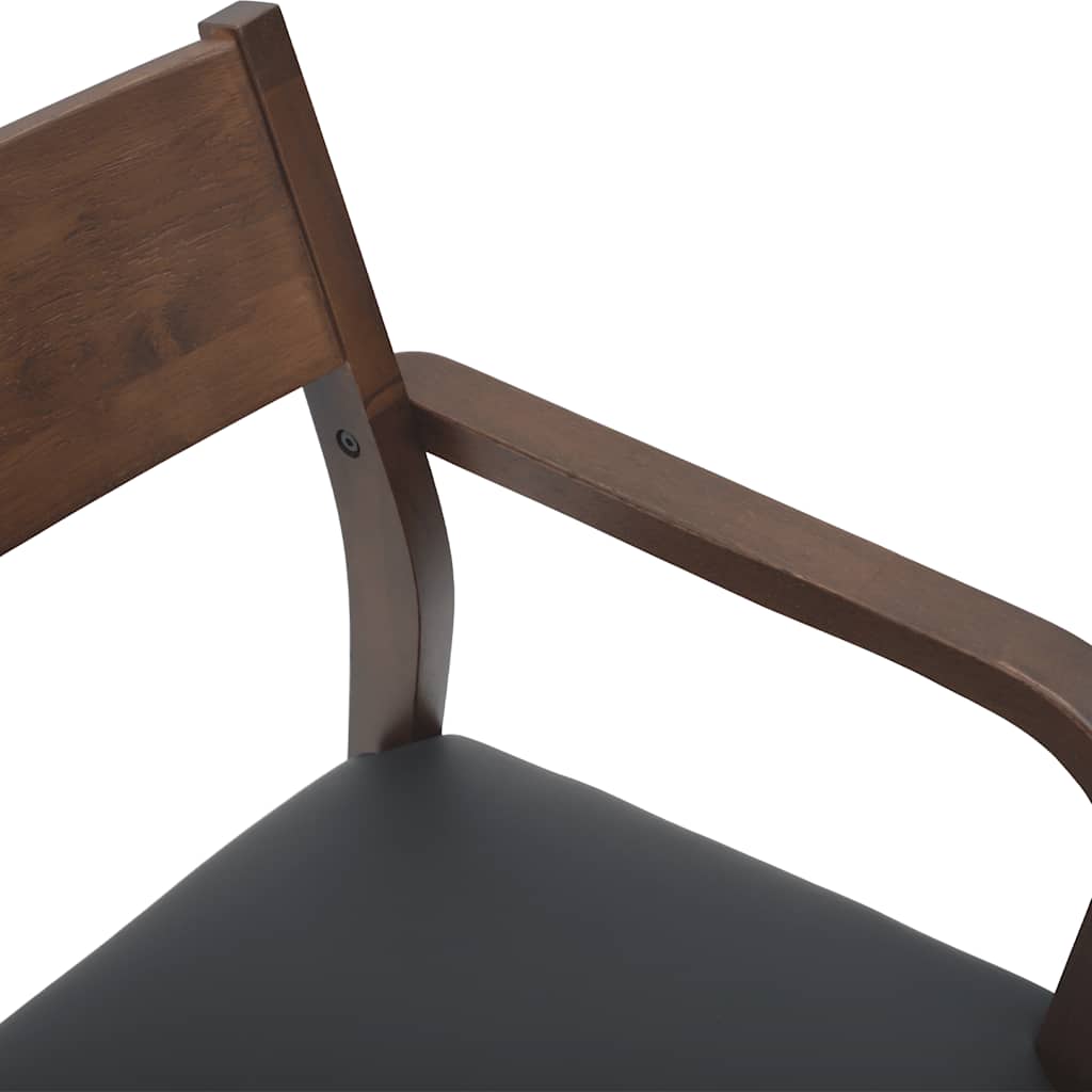 Dining Chairs with Cushions 2 Pcs Brown Solid Wood Rubber Tree