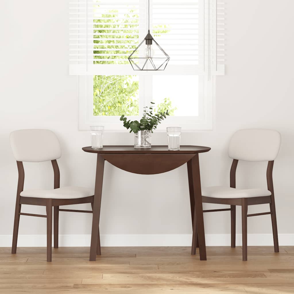 Dining Chairs with Cushions 2 Pcs Brown Solid Wood Rubber Tree
