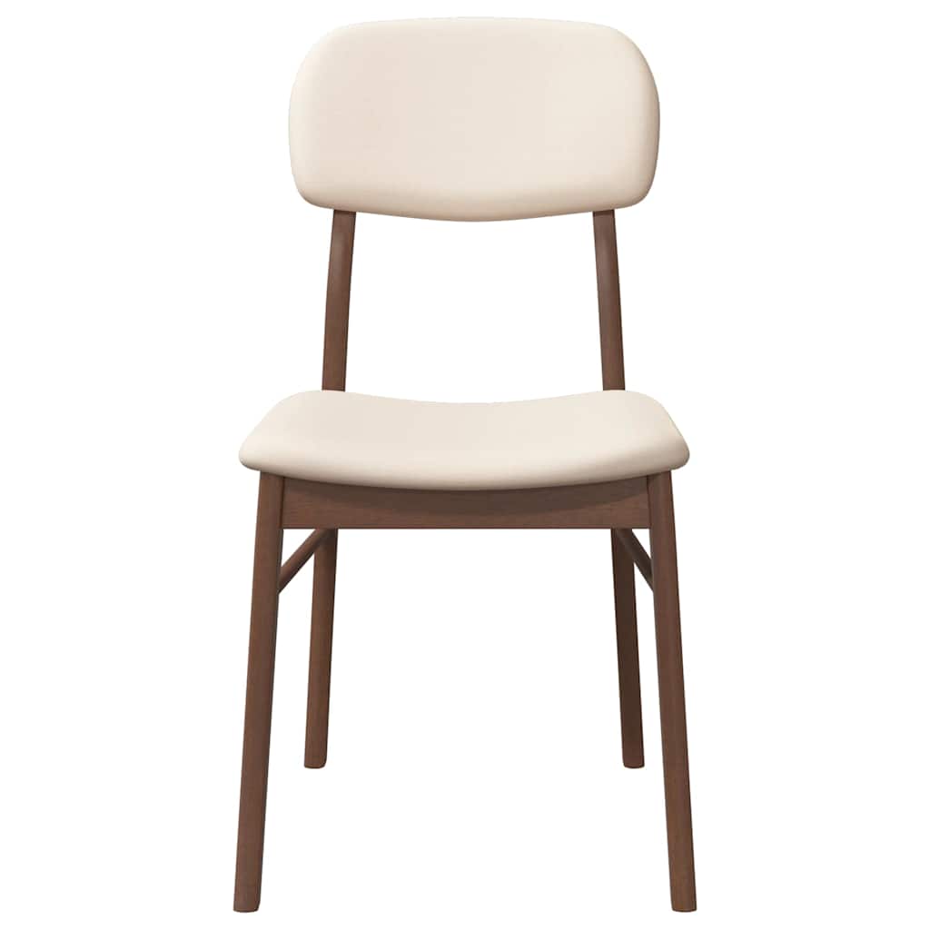 Dining Chairs with Cushions 2 Pcs Brown Solid Wood Rubber Tree