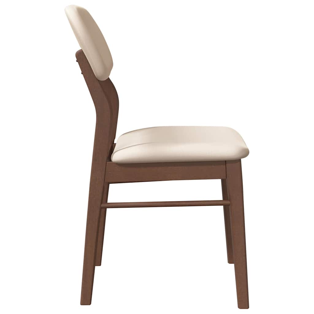 Dining Chairs with Cushions 2 Pcs Brown Solid Wood Rubber Tree