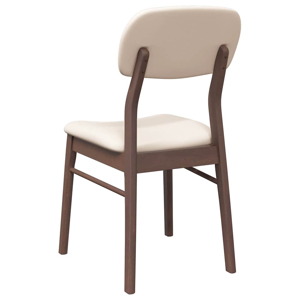 Dining Chairs with Cushions 2 Pcs Brown Solid Wood Rubber Tree