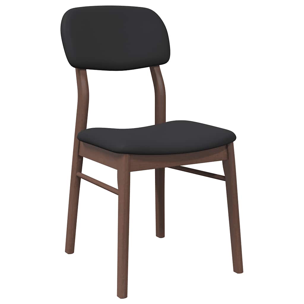 Dining Chairs with Cushions 2 Pcs Brown Solid Wood Rubber Tree