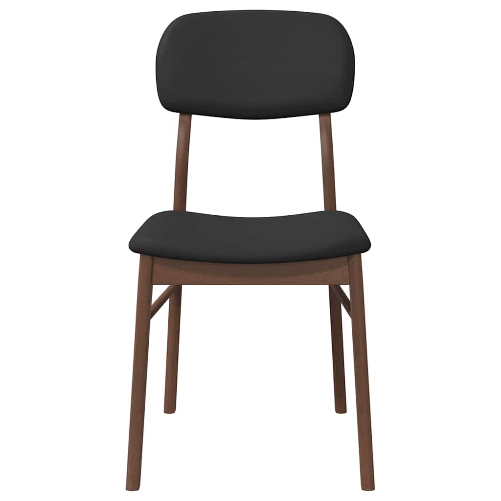 Dining Chairs with Cushions 2 Pcs Brown Solid Wood Rubber Tree